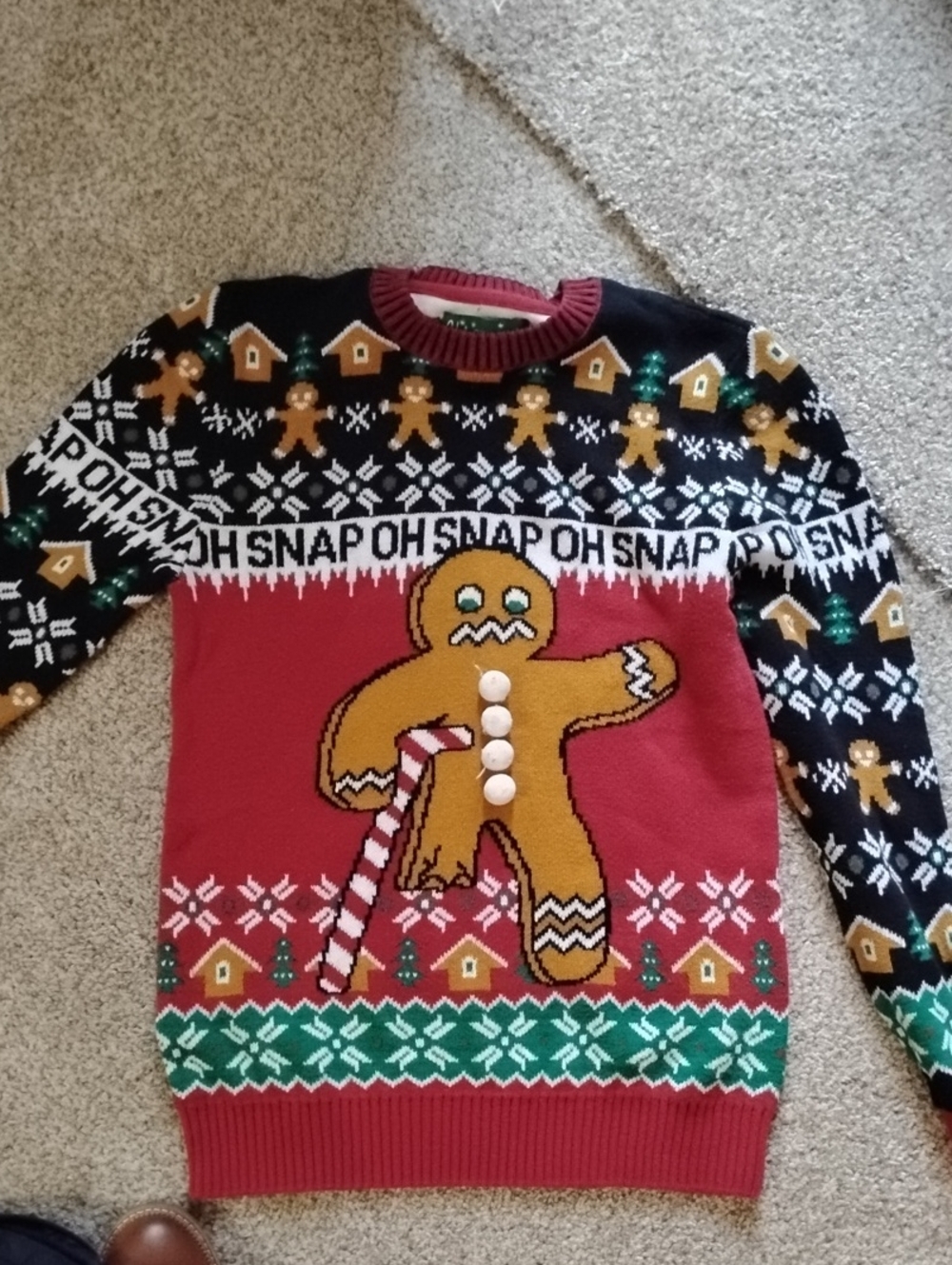 Ugly Christmas Sweater Men Crewneck - Red, Black, Green, Gold, White